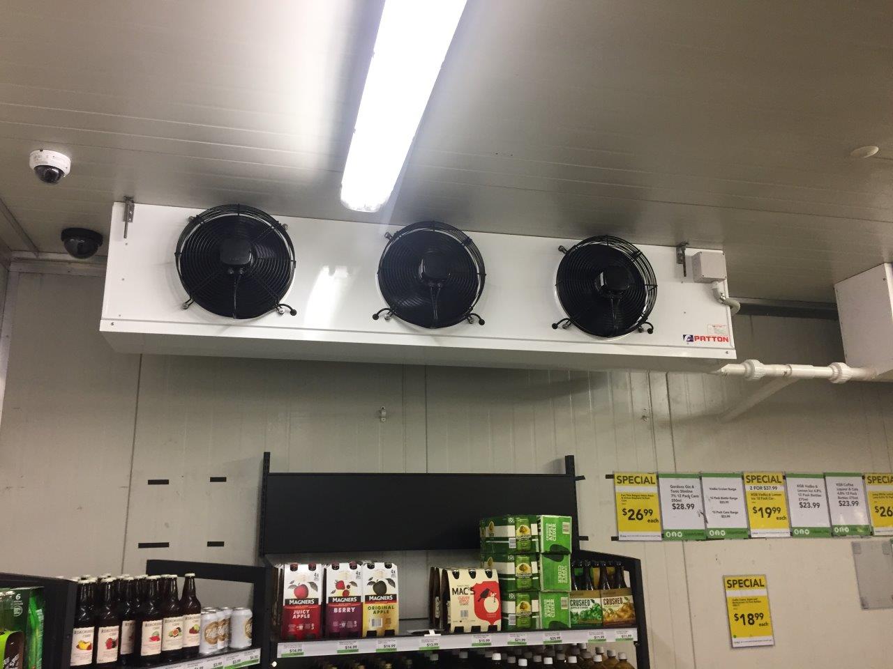 Refrigeration units inside the cool room